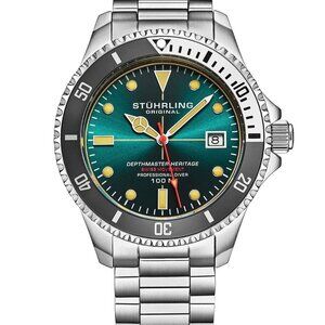 Stuhrling 4Stuhrling 4058 Depthmaster Heritage Diver Date Date Mens Watch